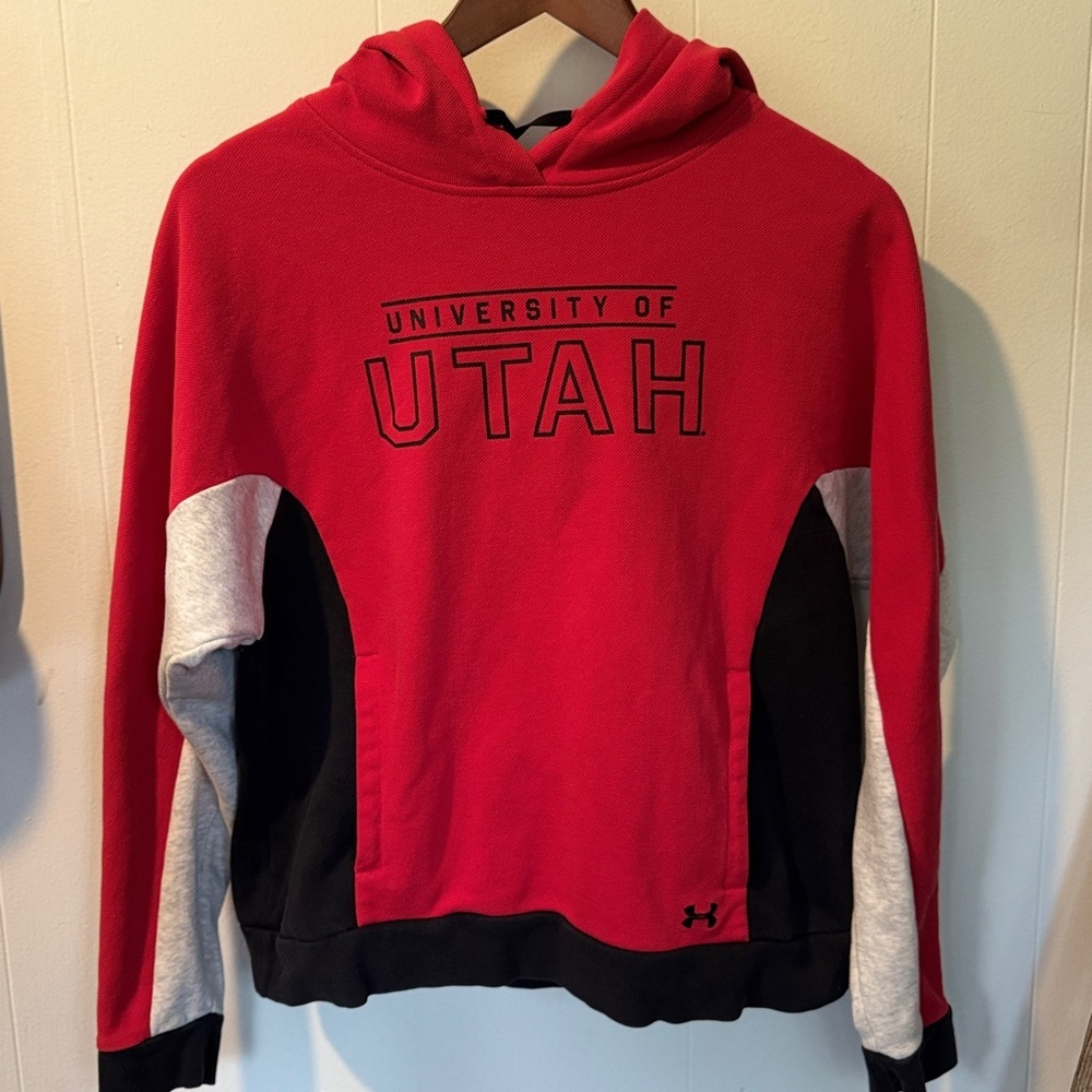 ❤️🏈 Under Armour University of Utah Hoodie Medium 🖤✨